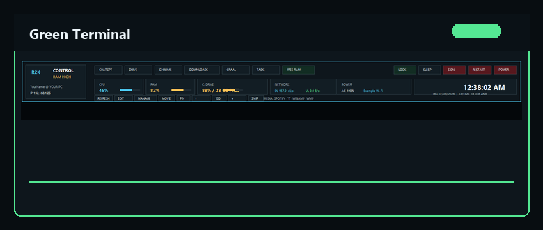 Green Terminal theme preview.